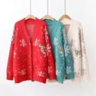 Deer Embroidered Cardigan