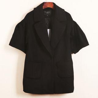 Elbow-sleeve Woolen Coat