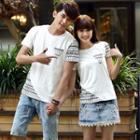 Couple Matching Patterned Short Sleeve T-shirt