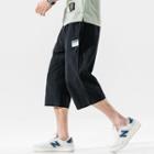 Drawstring-waist Plain Capri Pants