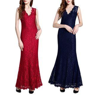 Lace Sleeveless Maxi Dress