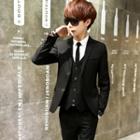 Set: Blazer + Vest + White Shirt + Dress Pants + Tie + Bow Tie