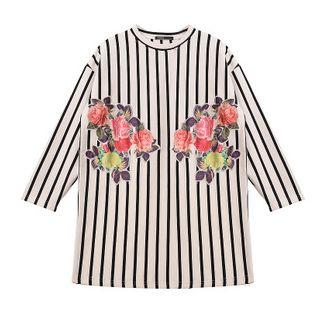 Long-sleeve Print Striped T-shirt