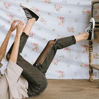 Mesh-panel Slim-fit Jeans