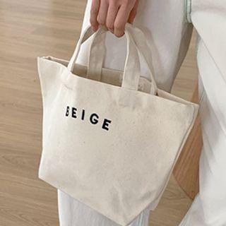 Letter Linen Tote Bag