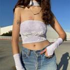 Set: Velvet Tube Top + Arm Sleeves