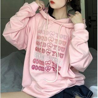 Long-sleeve Printed Hoodie Hoodie - One Size