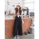 Plus Size Set: T-shirt + Wide-leg Jumper Pants