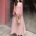 Spaghetti Strap Midi A-line Dress / Jacket