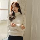 Turtle-neck Fluffy Sweater