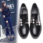 Rhinestone Block Heel Oxfords