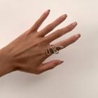 Rhinestone Snake Ring Silver - One Size