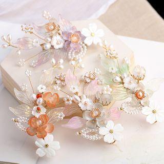 Retro Pearl Flower Hair Clip / Fringed Add On