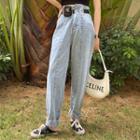 Paperbag High-waist Harem Jeans With Belt