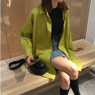 Plain Shirt Greenish Yellow - One Size
