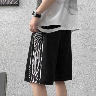 Zebra Print Straight Cut Shorts