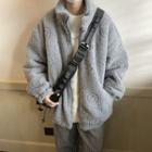 Smiley Face Fleece Zip-up Jacket