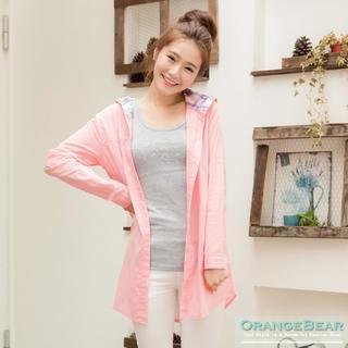 Long-sleeve Plaid Hooded Long Shirt