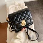 Faux Leather Quilted Studded Crossbody Bag