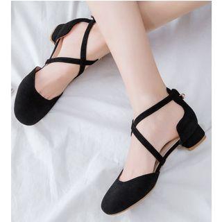 Low-heel Cross Strap Sandals
