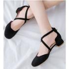 Low-heel Cross Strap Sandals