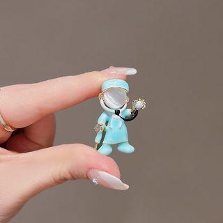 Cartoon Doctor Alloy Brooch Gold - One Size