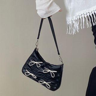 Ribbon Shoulder Bag Black - One Size
