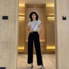 Plain T-shirt / Wide-leg Pants