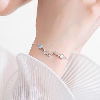 925 Sterling Silver Stone Star Bracelet As Shown In Figure - One Size