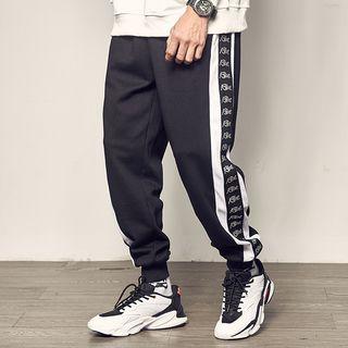 Letter Print Striped Sweatpants