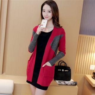 Color Block Ribbed Long Sweater