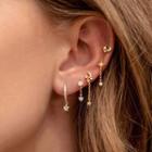Set Of 5: Rhinestone Star Stud Earring 55 - Set Of 5 - Gold - One Size