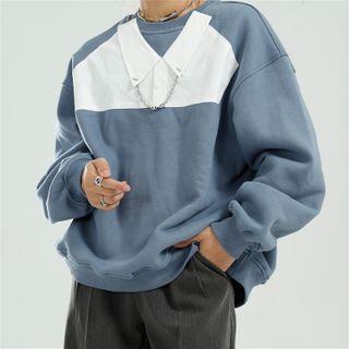 Collared Paneled Pullover