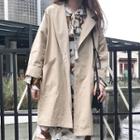 Open Front Long Jacket Khaki - One Size