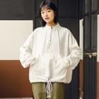 Drawstring Pullover White - One Size