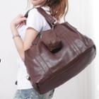 Faux-leather Tote With Pouch