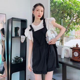 Short-sleeve Top / Wide Leg Jumper Shorts