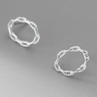 Chain Sterling Silver Hoop Earring 1 Pair - S925 Silver - Silver - One Size