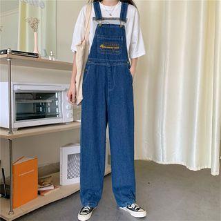Embroidered Wide-leg Dungarees