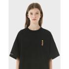 Rainbow-letter Loose-fit T-shirt Black - One Size