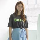Bread Printed Slit-side T-shirt
