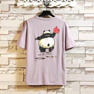 Short-sleeve Printed Panda T-shirt