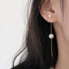 Genuine Pearl Drop Earring 1 Pair - Earrings - 925 Silver - Tassel - Gold - One Size
