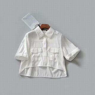 Dip-back Short-sleeve Cropped Shirt