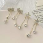 Star / Bow Rhinestone Fringed Earring