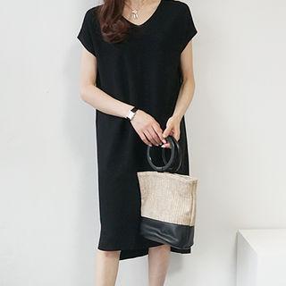 V-neck Dip-back Knit Dress