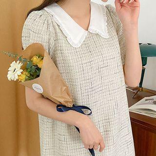 Frill-collar Plaid Dress