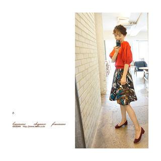 Band-waist Floral Print A-line Skirt