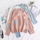 Moon & Star Embroidered Sweater