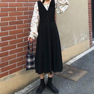 Floral Blouse / Midi Jumper Dress